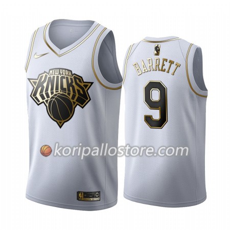 New York Knicks RJ Barrett 9 Nike 2019-2020 Valkoinen Golden Edition Miesten Pelipaidat Swingman 